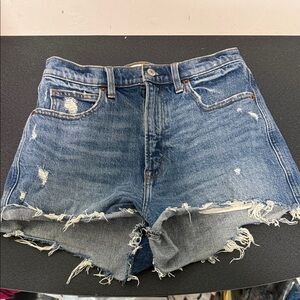 Abercrombie & Fitch Distressed Blue Denim Shorts